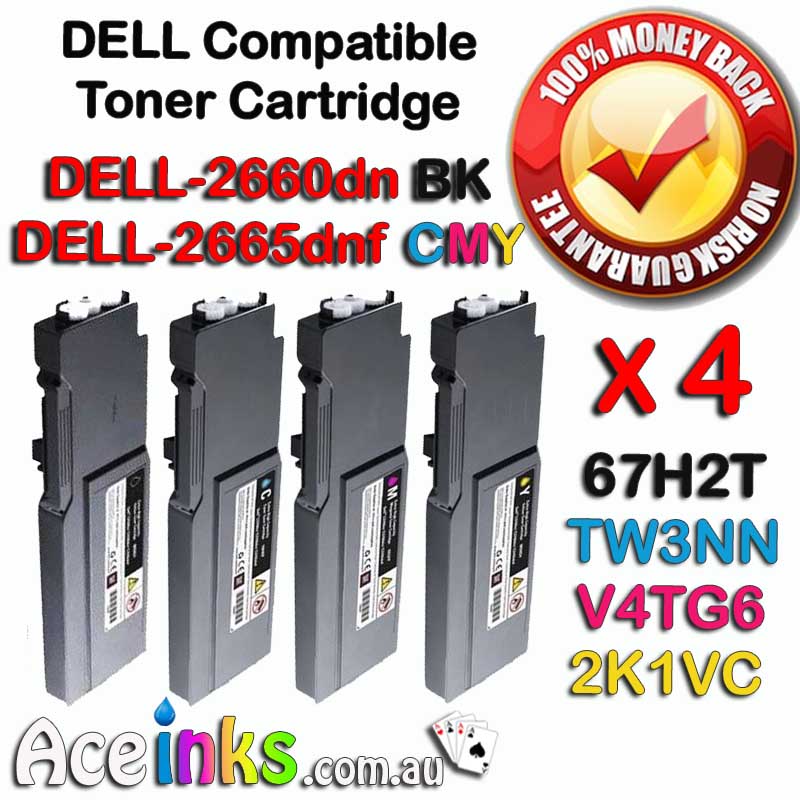 4 Pack Combo Compatible DELL 2660 BK CMY